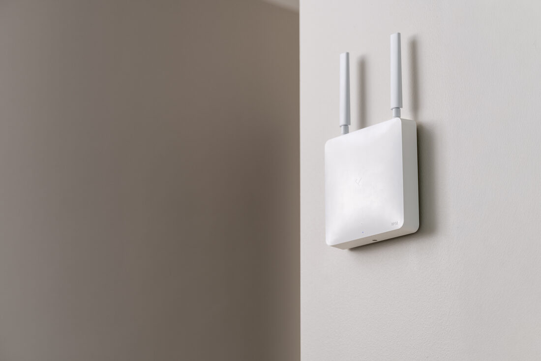 An alarm panel fitted inside a building