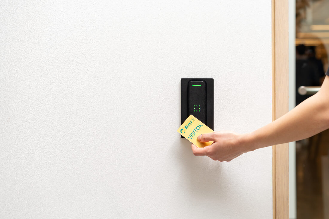 A pass presented at a door reader